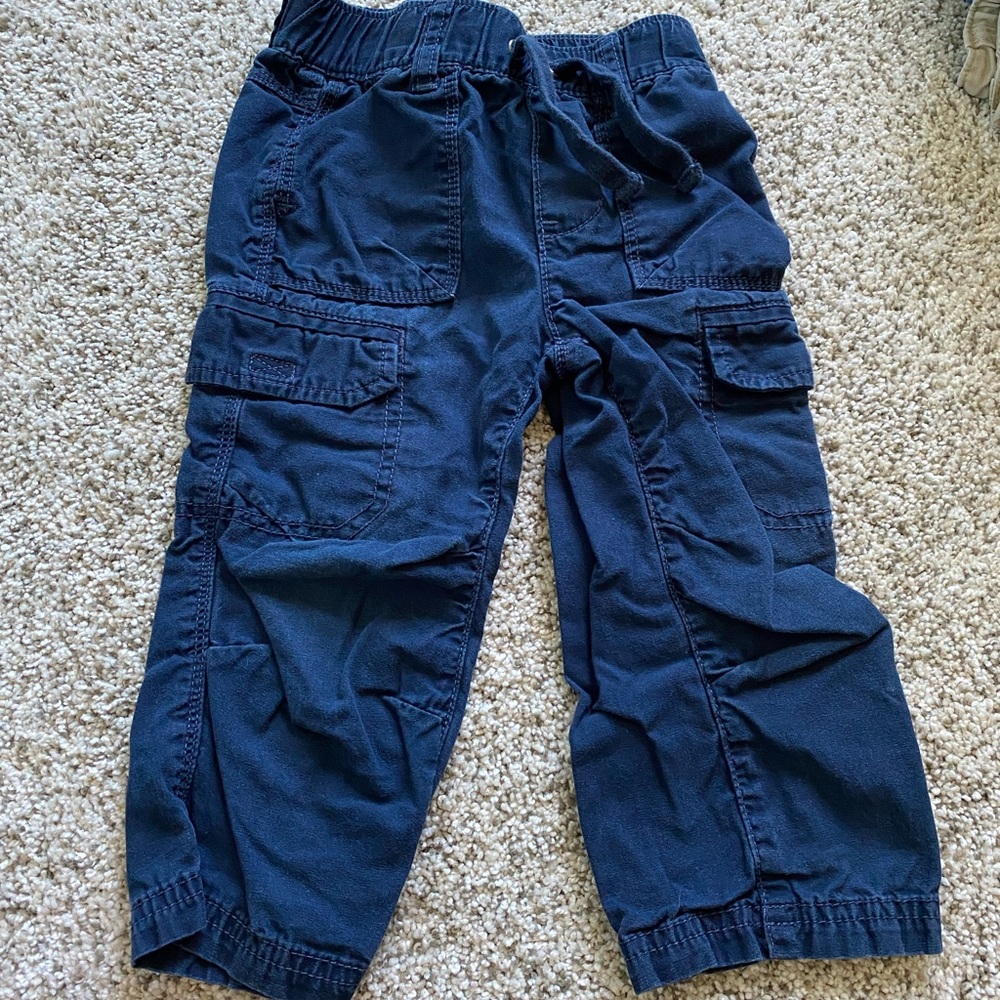 Old Navy dark blue cargo pants; boys size 18-24 months
